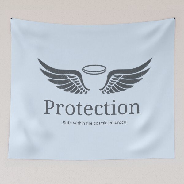 Item preview, Protection – Safe Within the Cosmic Embrace Spiritual Typography Design designed and sold by CosmicQuietLab.