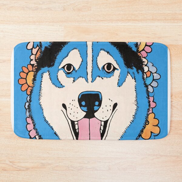 Item preview, Colorful Husky Surrounded by Flowers designed and sold by lautir.
