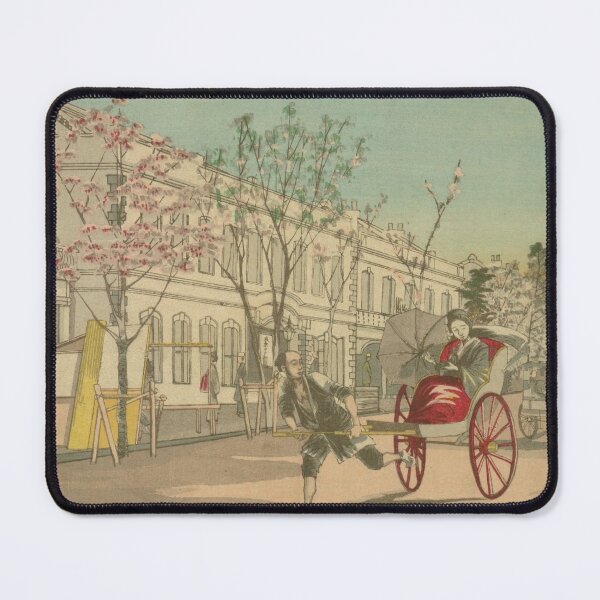Item preview, Vintage Tokyo Ginza Art: Jinrikisha Rickshaw in the Meiji Era designed and sold by vekotpu.