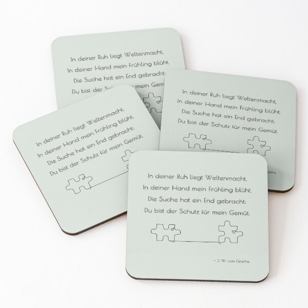 Item preview, Goethe Love Poem – Minimalist Heart Puzzle Line Art Romantic Quote Aesthetic Anniversary Gift Puzzle Art designed and sold by smaragdstudio.