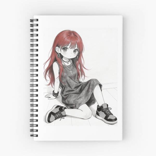 Item preview, Edgy Goth Red Hair Anime Chibi  designed and sold by unboxedbyJuls.
