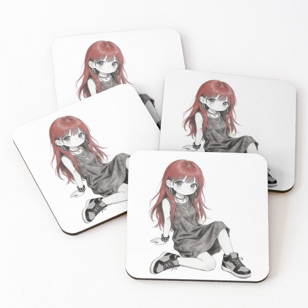 Item preview, Edgy Goth Red Hair Anime Chibi  designed and sold by unboxedbyJuls.