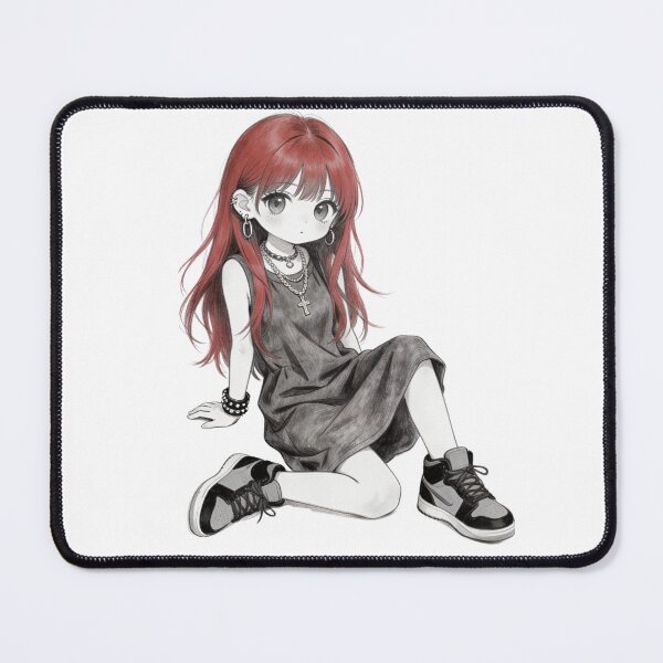 Item preview, Edgy Goth Red Hair Anime Chibi  designed and sold by unboxedbyJuls.