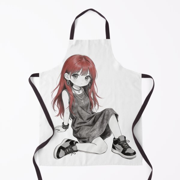 Item preview, Edgy Goth Red Hair Anime Chibi designed and sold by unboxedbyJuls.