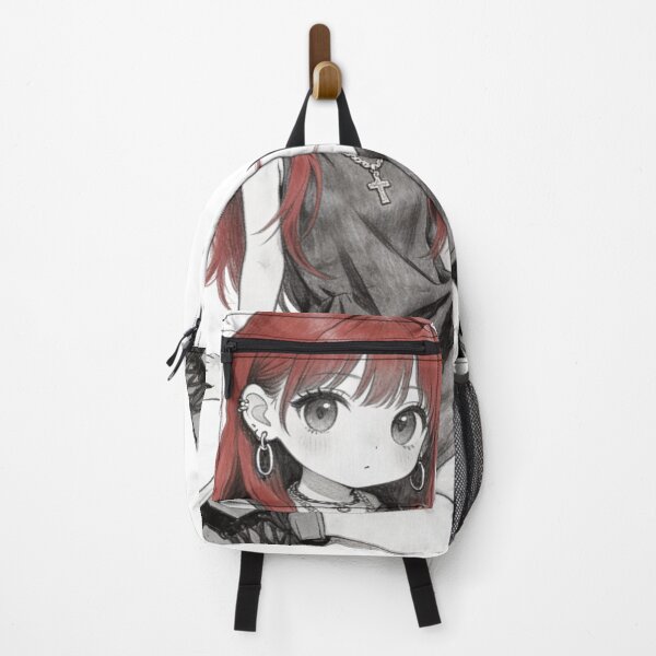 Item preview, Edgy Goth Red Hair Anime Chibi designed and sold by unboxedbyJuls.