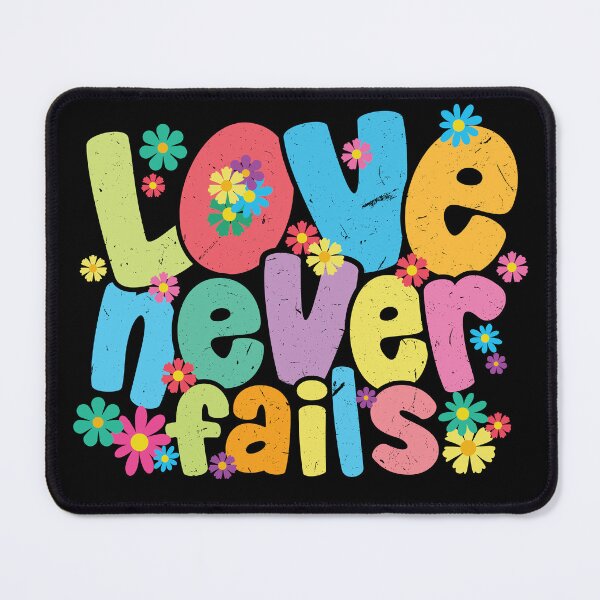 Item preview, Love Never Fails – Colorful Typography designed and sold by Verse & Vibes.