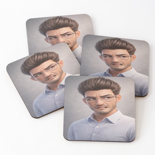Item preview,  Angry cartoon man wearing glasses and a white shirt designed and sold by Nonanany.