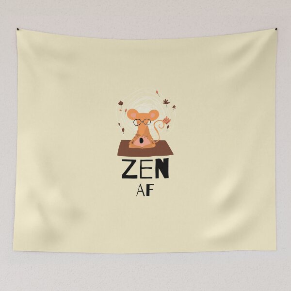 Item preview, Zen AF Mouse Funny Yoga Posture Sticker designed and sold by WellspringXflow.