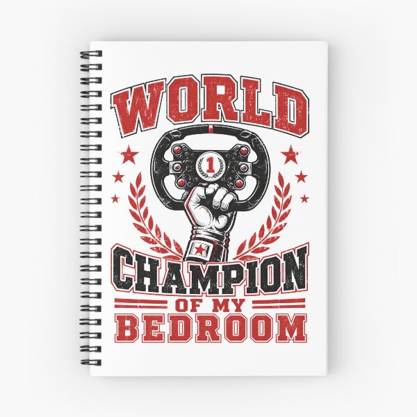 Item preview, World Champion Of My Bedroom Funny Sim Racing Gamer Art designed and sold by Fenay Designs.