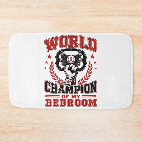 Item preview, World Champion Of My Bedroom Funny Sim Racing Gamer Art designed and sold by Fenay Designs.