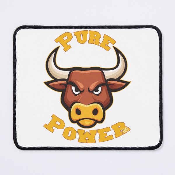 Item preview, PURE POWER Angry Bull Mascot Gym Fitness Streetwear Logo designed and sold by DesignArtist.ia.