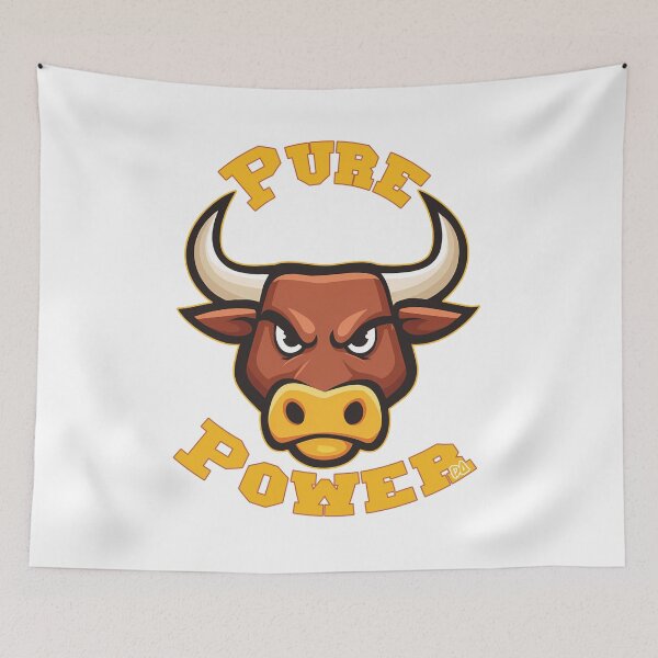 Item preview, PURE POWER Angry Bull Mascot Gym Fitness Streetwear Logo designed and sold by DesignArtist.ia.