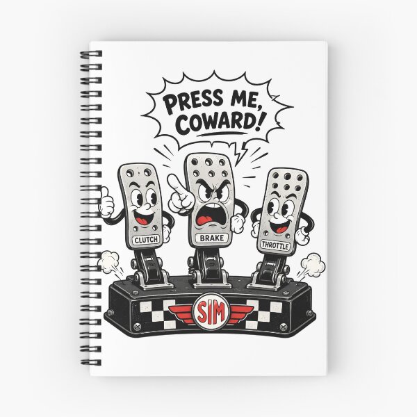 Item preview, Press Me Coward Funny Sim Racing Pedals Cartoon Mascot Art designed and sold by Fenay Designs.