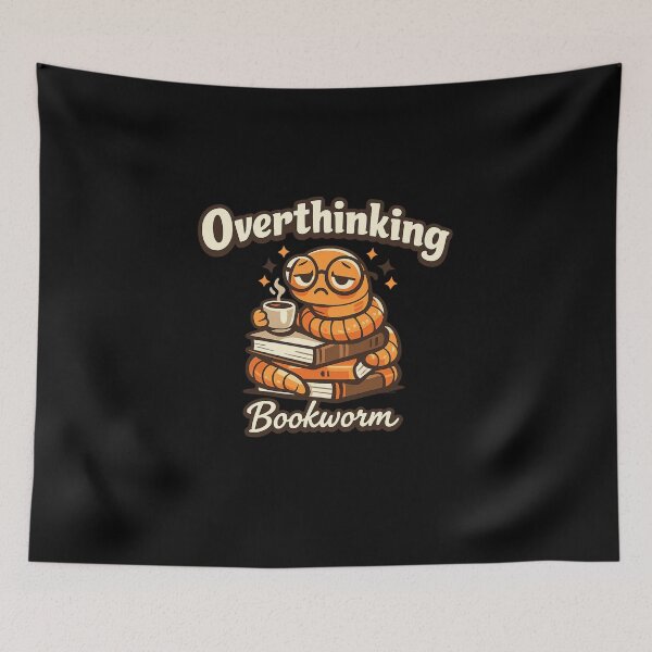 Item preview, Funny Overthinking Bookworm  designed and sold by Obinne.