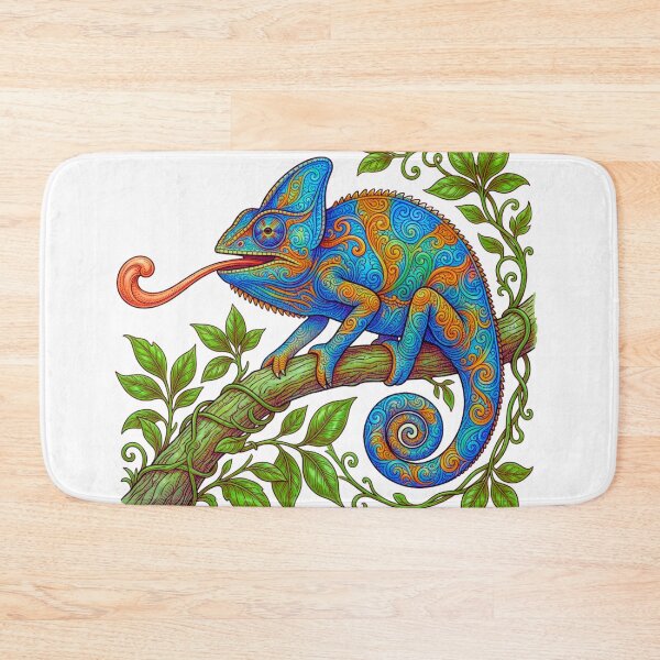 Item preview, Psychedelic Chameleon Fantasy Reptile Illustration designed and sold by HoneyBreezeCo.