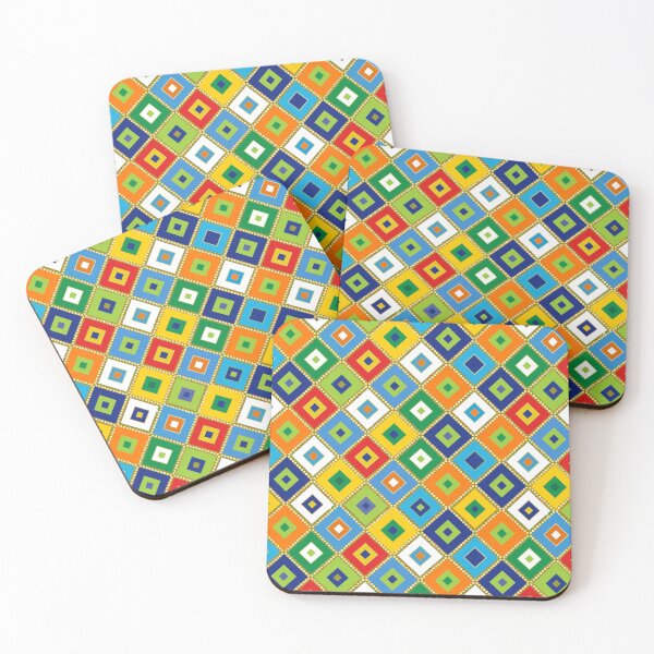 Item preview, Retro Geometric Diamond Pattern – Colorful Mid-Century Modern Abstract Tile Design designed and sold by WheresMyMojo.