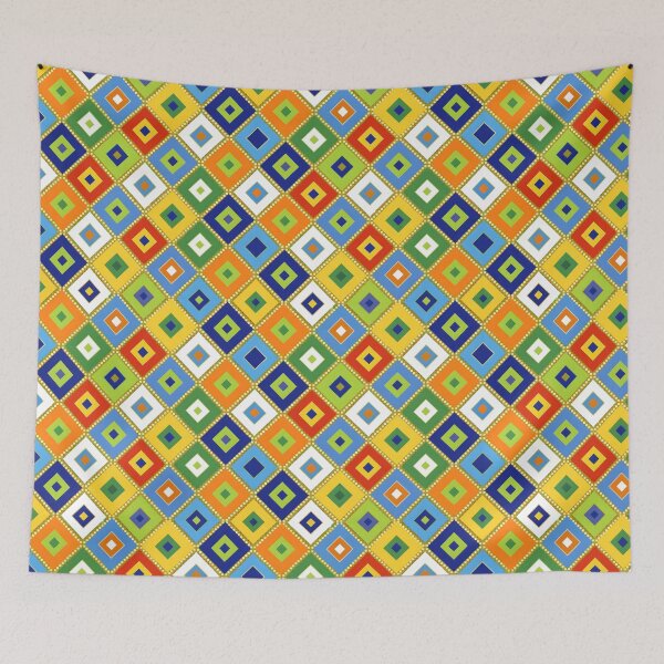 Item preview, Retro Geometric Diamond Pattern – Colorful Mid-Century Modern Abstract Tile Design designed and sold by WheresMyMojo.
