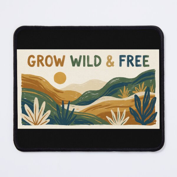 Item preview, Grow Wild and Free Retro Nature Landscape Art designed and sold by WATEKE.