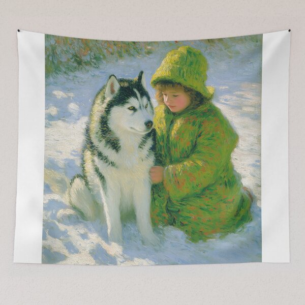 Item preview, Child and Husky in Snow designed and sold by lautir.