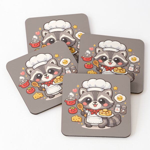 Item preview, Cute Raccoon Chef Pancake Breakfast Kawaii Animal Art designed and sold by blankTeeShirt.