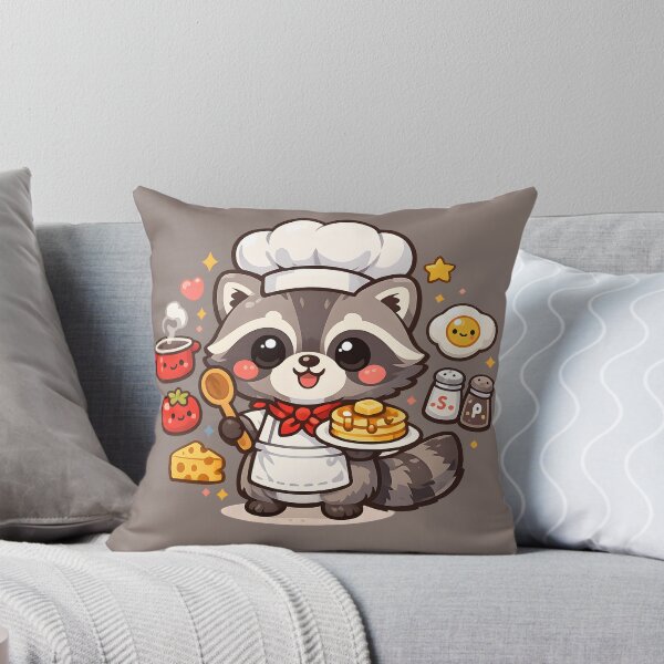 Item preview, Cute Raccoon Chef Pancake Breakfast Kawaii Animal Art designed and sold by blankTeeShirt.