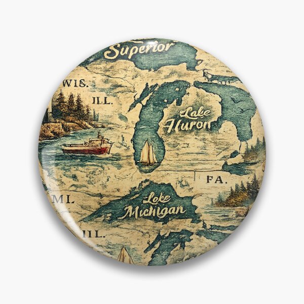 Item preview, Vintage Great Lakes Travel Destination  designed and sold by greatlakesimage.