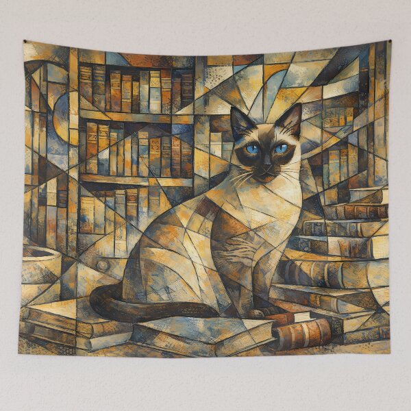 Item preview, Abstract Cat in a Library designed and sold by cuprum.
