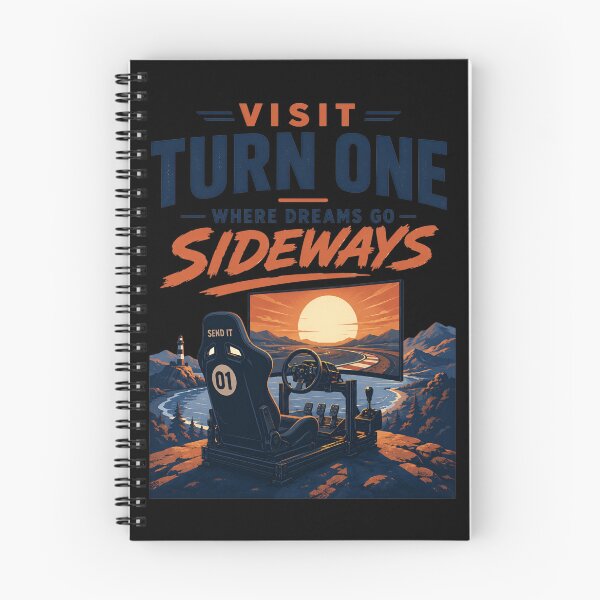 Item preview, Visit Turn One Where Dreams Go Sideways Vintage Sim Racing Poster designed and sold by Fenay Designs.