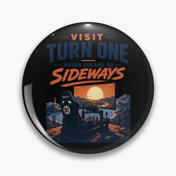 Item preview, Visit Turn One Where Dreams Go Sideways Vintage Sim Racing Poster designed and sold by Fenay Designs.