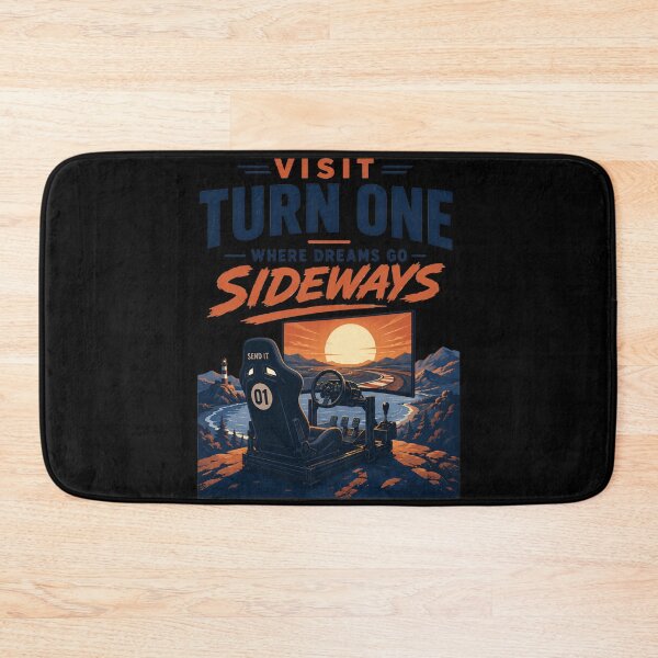 Item preview, Visit Turn One Where Dreams Go Sideways Vintage Sim Racing Poster designed and sold by Fenay Designs.