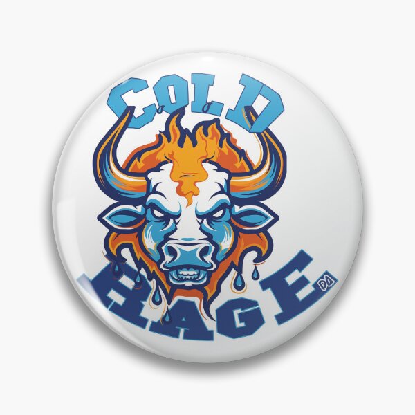 Item preview, COLD RAGE Ice Fire Bull Mascot Gym Fitness Streetwear Logo designed and sold by DesignArtist.ia.