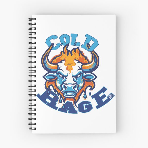 Item preview, COLD RAGE Ice Fire Bull Mascot Gym Fitness Streetwear Logo designed and sold by DesignArtist.ia.
