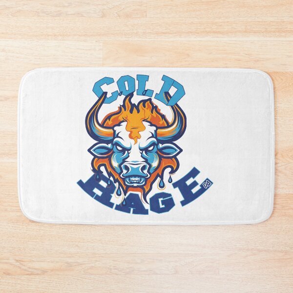 Item preview, COLD RAGE Ice Fire Bull Mascot Gym Fitness Streetwear Logo designed and sold by DesignArtist.ia.