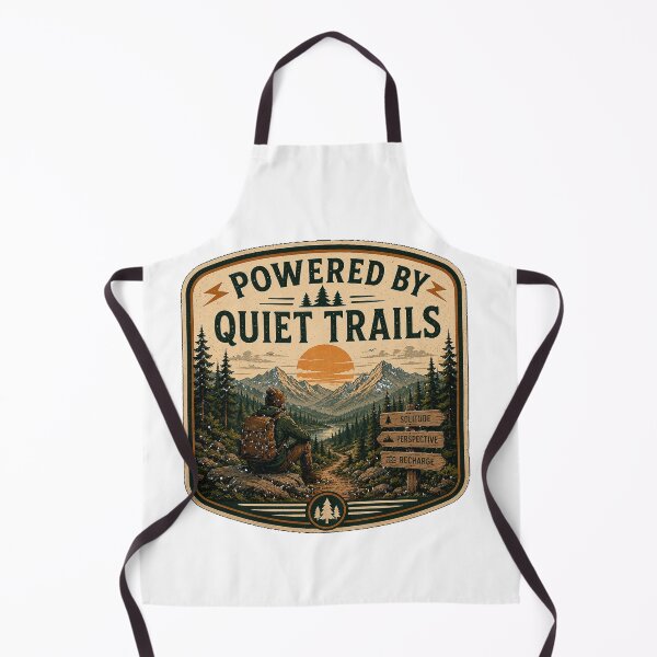 Item preview, Powered By Quiet Trails – Retro Hiking Introvert Nature Design designed and sold by MotylekAnia.