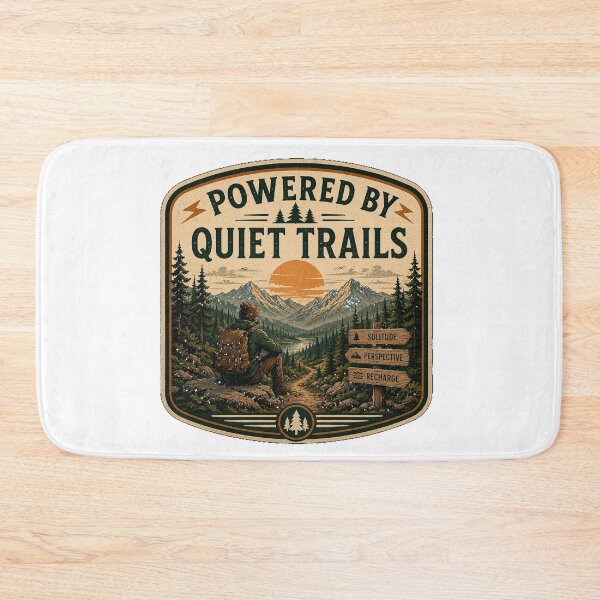 Item preview, Powered By Quiet Trails – Retro Hiking Introvert Nature Design designed and sold by MotylekAnia.