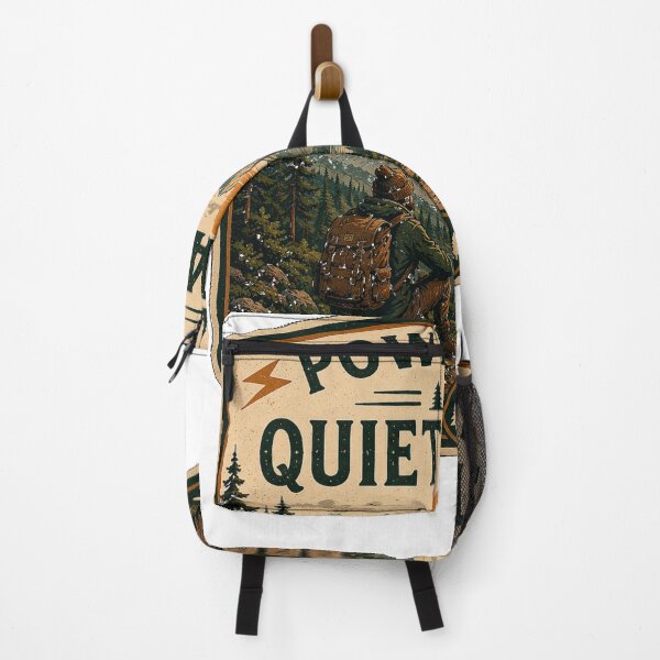 Item preview, Powered By Quiet Trails – Retro Hiking Introvert Nature Design designed and sold by MotylekAnia.