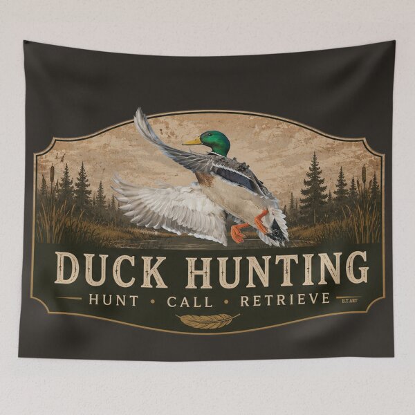 Item preview, Mallard Flight Duck Hunting Badge designed and sold by TammyHunterArt.