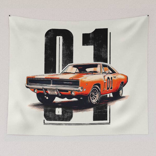 Item preview, 1969 Charger Hemi Orange Retro 01 Stock Car Graphic designed and sold by EdGraphy.