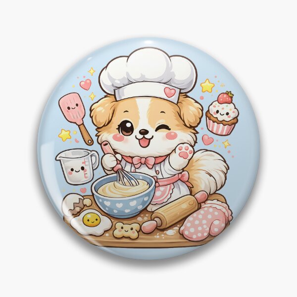 Item preview, Cute Kawaii Puppy Baker – Adorable Pastry Chef Dog Illustration designed and sold by blankTeeShirt.