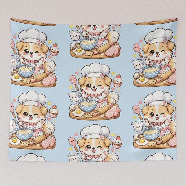 Item preview, Cute Kawaii Puppy Baker – Adorable Pastry Chef Dog Illustration designed and sold by blankTeeShirt.