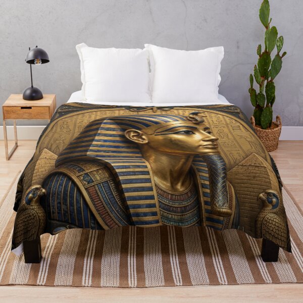 Item preview, Pharaoh Tutankhamun Golden Mask Ancient Egyptian Royalty Art designed and sold by Queen Cleopatra.