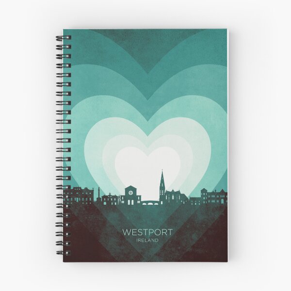 Item preview, Westport Ireland Skyline Hearts Teal designed and sold by ArtPrints.