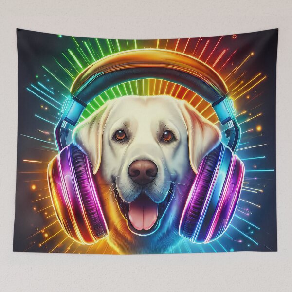 Item preview, Neon Labrador Retriever - World Music Day designed and sold by Art-Arcade6.