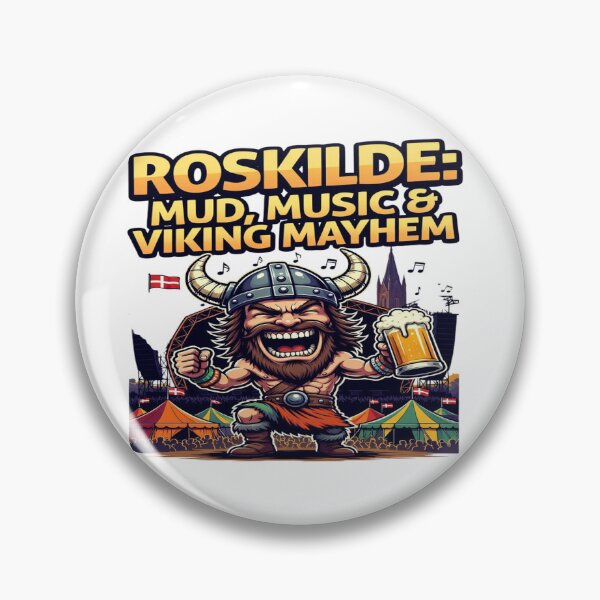 Item preview, Roskilde Mud Music & Viking Mayhem T-Shirt | Funny Denmark Festival Viking Beer Graphic Tee designed and sold by Sushikidsntod.