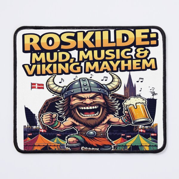 Item preview, Roskilde Mud Music & Viking Mayhem T-Shirt | Funny Denmark Festival Viking Beer Graphic Tee designed and sold by Sushikidsntod.