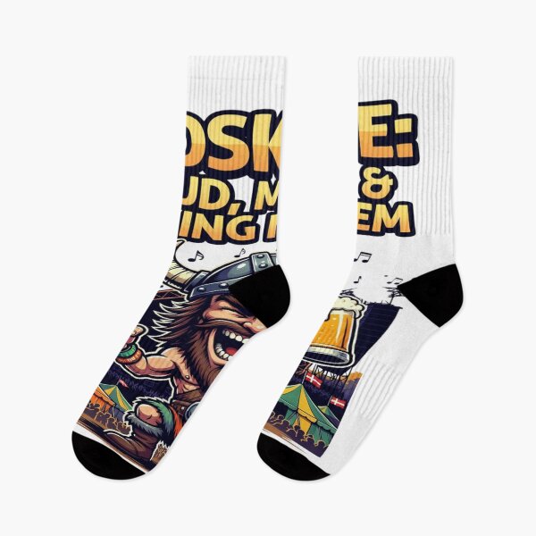 Item preview, Roskilde Mud Music & Viking Mayhem T-Shirt | Funny Denmark Festival Viking Beer Graphic Tee designed and sold by Sushikidsntoddlers.
