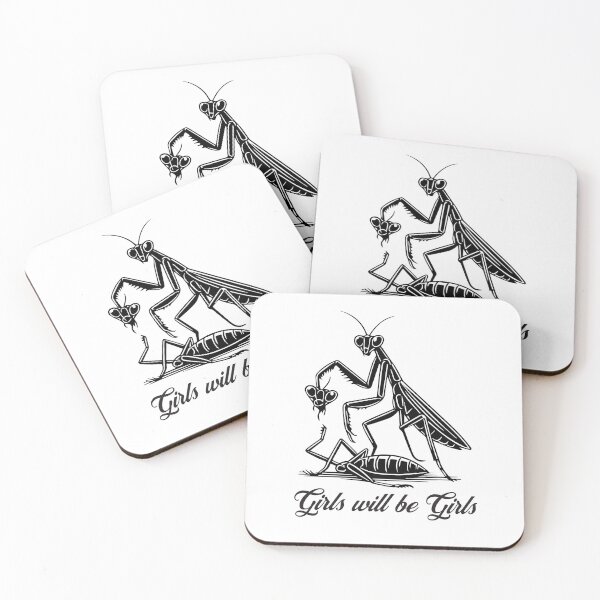 Item preview, Girls Will Be Girls Praying Mantis Nature‑Humor Artwork designed and sold by Analog Aura .