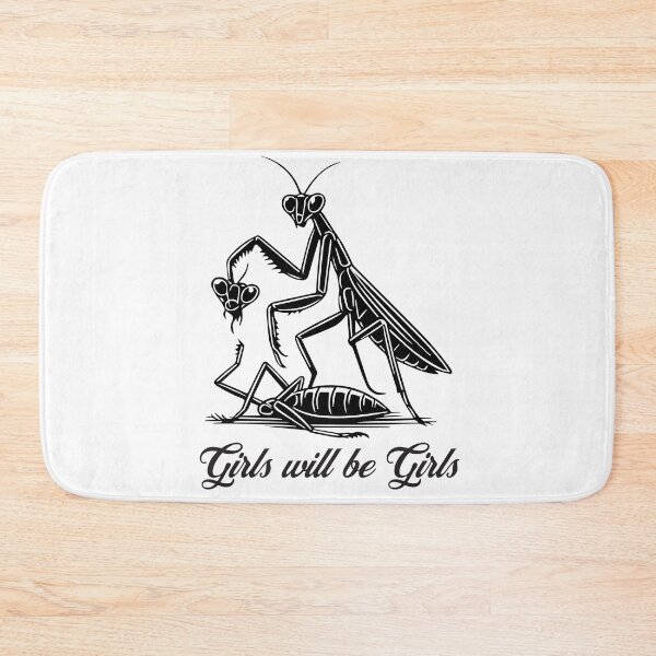 Item preview, Girls Will Be Girls Praying Mantis Nature‑Humor Artwork designed and sold by Analog Aura .