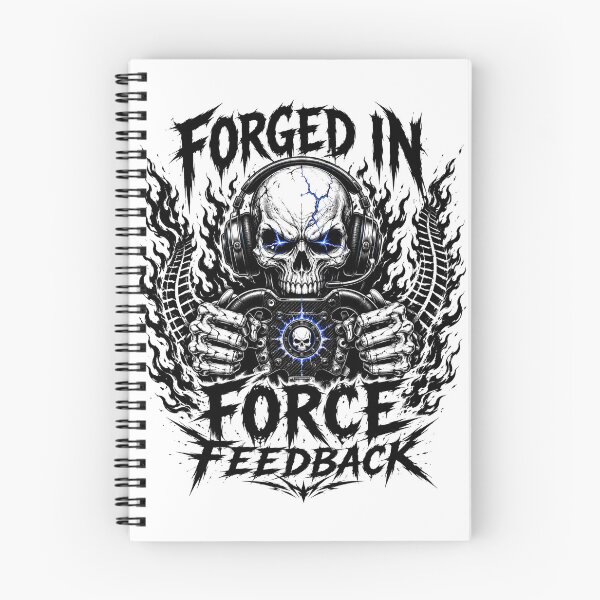 Item preview, Forged In Force Feedback Heavy Metal Skull Sim Racing Art designed and sold by Fenay Designs.