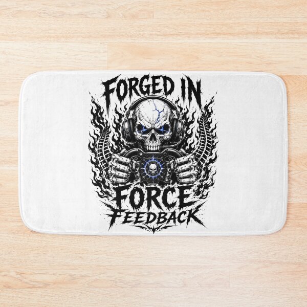 Item preview, Forged In Force Feedback Heavy Metal Skull Sim Racing Art designed and sold by Fenay Designs.